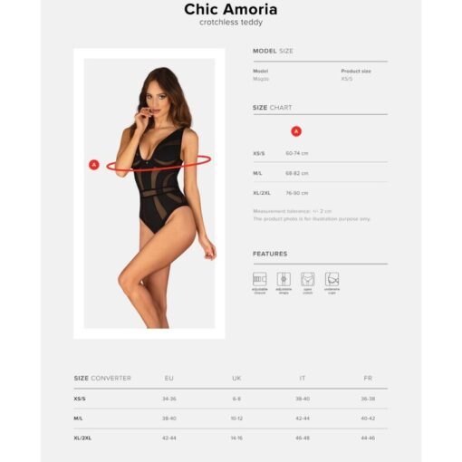 OBSESSIVE - CHIC AMORIA CROTCHLESS TEDDY XS/S - Imagen 7