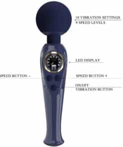 PRETTY LOVE – SKYLER VIBRADOR WAND AZUL - intimamenities.com