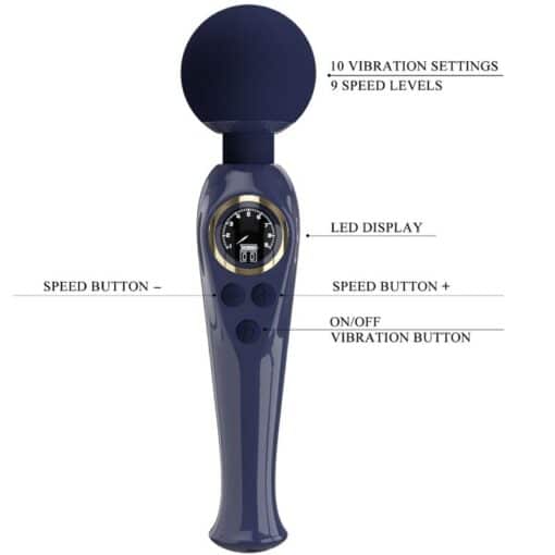 PRETTY LOVE – SKYLER VIBRADOR WAND AZUL - intimamenities.com