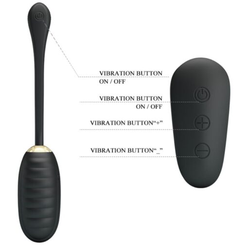 PRETTY LOVE – DOREEN HUEVO VIBRADOR DE LUJO RECARGABLE NEGRO CONTROL REMOTO - intimamenities.com