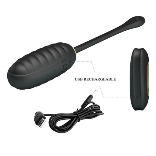 PRETTY LOVE – DOREEN HUEVO VIBRADOR DE LUJO RECARGABLE NEGRO CONTROL REMOTO - intimamenities.com