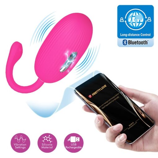 PRETTY LOVE – DOREEN HUEVO VIBRADOR RECARGABLE MAGENTA CONTROL REMOTO - intimamenities.com