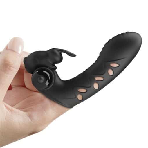 PRETTY LOVE - VANCE FUNDA DEDO VIBRADOR CONEJO NEGRO - Imagen 6