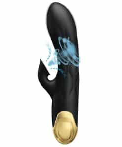 PRETTY LOVE – VIBRADOR DE LUJO BAÑADO EN ORO RECARGABLE NEGRO - intimamenities.com