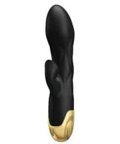 PRETTY LOVE – VIBRADOR DE LUJO BAÑADO EN ORO RECARGABLE NEGRO - intimamenities.com