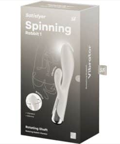 SATISFYER – SPINNING RABBIT 1 ESTIMULACION CLITORIS Y PUNTO G BEIGE - intimamenities.com