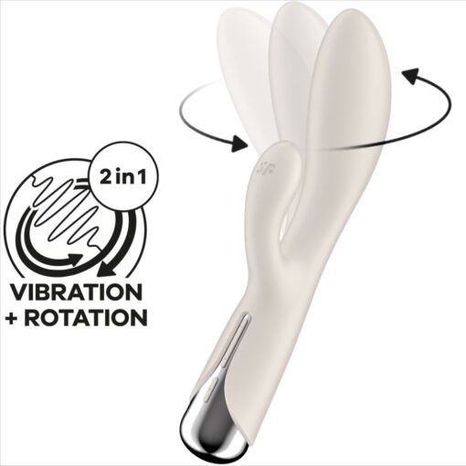 SATISFYER – SPINNING RABBIT 1 ESTIMULACION CLITORIS Y PUNTO G BEIGE - intimamenities.com