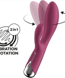 SATISFYER – SPINNING RABBIT 1 ESTIMULACION CLITORIS Y PUNTO G ROJO - intimamenities.com