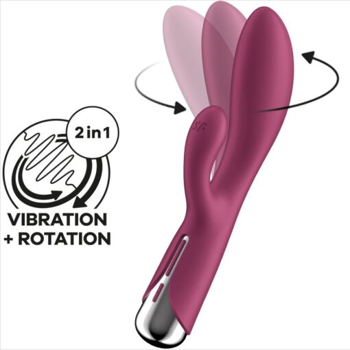 SATISFYER – SPINNING RABBIT 1 ESTIMULACION CLITORIS Y PUNTO G ROJO - intimamenities.com