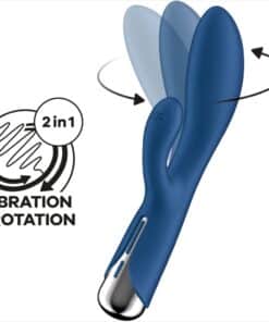 SATISFYER – SPINNING RABBIT 1 ESTIMULACION CLITORIS Y PUNTO G AZUL - intimamenities.com