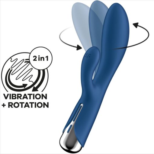 SATISFYER – SPINNING RABBIT 1 ESTIMULACION CLITORIS Y PUNTO G AZUL - intimamenities.com