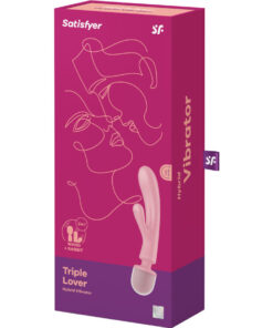 SATISFYER – TRIPLE LOVER MASAJEADOR VIBRADOR RABBIT ROSA - intimamenities.com