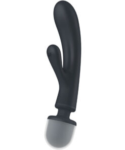 SATISFYER – TRIPLE LOVER MASAJEADOR VIBRADOR RABBIT GRIS - intimamenities.com