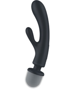 SATISFYER – TRIPLE LOVER MASAJEADOR VIBRADOR RABBIT GRIS - intimamenities.com