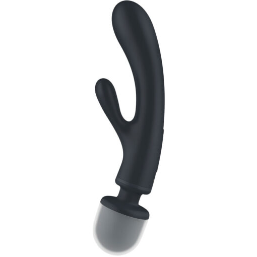 SATISFYER – TRIPLE LOVER MASAJEADOR VIBRADOR RABBIT GRIS - intimamenities.com