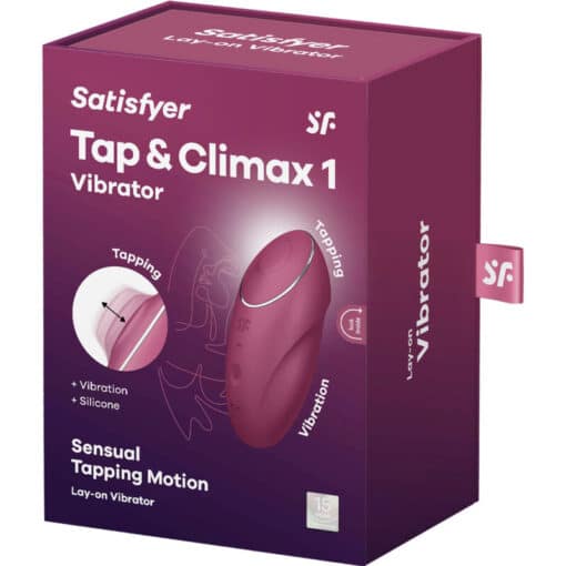 SATISFYER – TAP & CLIMAX 1 VIBRADOR LAY-ON ROJO - intimamenities.com