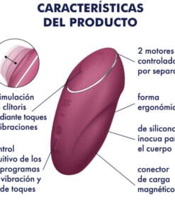 SATISFYER – TAP & CLIMAX 1 VIBRADOR LAY-ON ROJO - intimamenities.com
