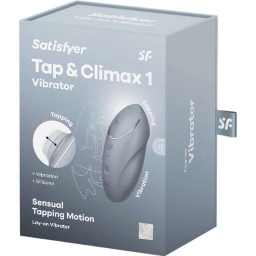 SATISFYER – TAP & CLIMAX 1 VIBRADOR LAY-ON GRIS - intimamenities.com