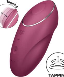 SATISFYER – TAP & CLIMAX 1 VIBRADOR LAY-ON ROJO - intimamenities.com
