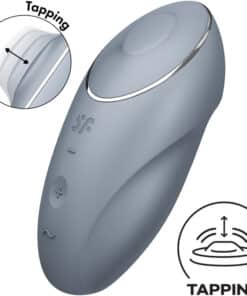 SATISFYER – TAP & CLIMAX 1 VIBRADOR LAY-ON GRIS - intimamenities.com