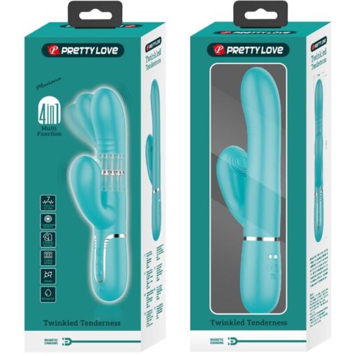 PRETTY LOVE – VIBRADOR PUNTO G MULTIFUNCIÓN VERDE AGUA - intimamenities.com