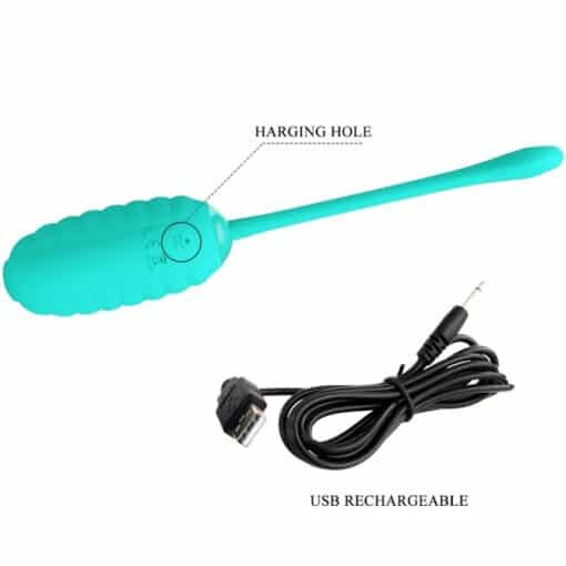 PRETTY LOVE – KIRK HUEVO VIBRADOR RECARGABLE VERDE AGUA - intimamenities.com