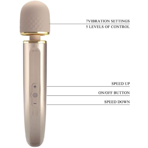 PRETTY LOVE – MASAJEADOR 7 MODOS VIBRACIÓN CHAMPAGNE - intimamenities.com
