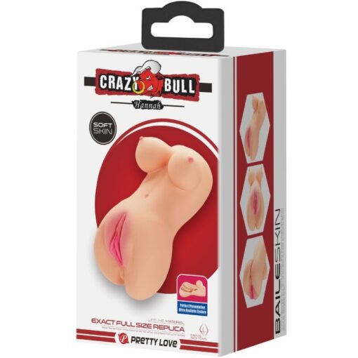 CRAZY BULL - VAGINA Y ANO REALÍSTICOS VIBRADOR HANNAH - Imagen 8