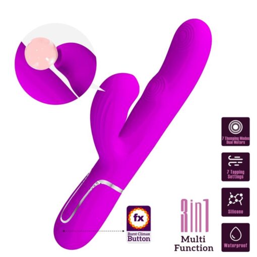 PRETTY LOVE – PERLITA VIBRADOR PUNTO G 3 EN 1 MULTIFUNCIÓN VIOETA - intimamenities.com