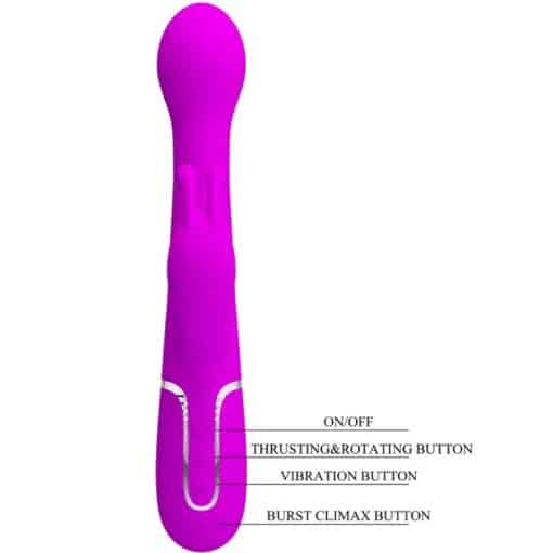 PRETTY LOVE – DEJON VIBRADOR RABBIT 3 EN 1 MULTIFUNCIÓN VIOLETA - intimamenities.com