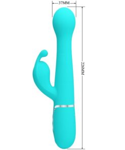 PRETTY LOVE – DEJON VIBRADOR RABBIT 3 EN 1 MULTIFUNCIÓN VERDE AGUA - intimamenities.com