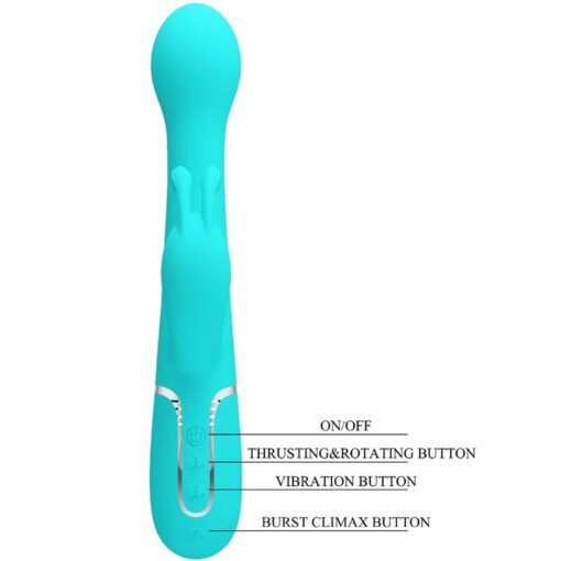 PRETTY LOVE – DEJON VIBRADOR RABBIT 3 EN 1 MULTIFUNCIÓN VERDE AGUA - intimamenities.com