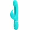 PRETTY LOVE – KAMPAS VIBRADOR RABBIT 3 EN 1 MULTIFUNCIÓN CON LENGUA VERDE AGUA - intimamenities.com