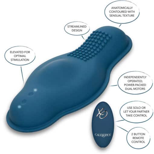 CALEXOTICS - RIDER MASAJEADOR DOBLE MOTOR CONTROL REMOTO AZUL - Imagen 14