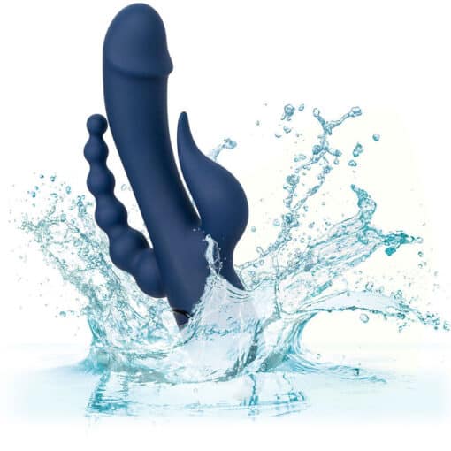 CALEXOTICS – VIBRADOR TRIPLE ORGASM AZUL - intimamenities.com