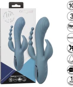 CALEXOTICS – VIBRADOR TRIPLE ÉXTASIS GRIS - intimamenities.com