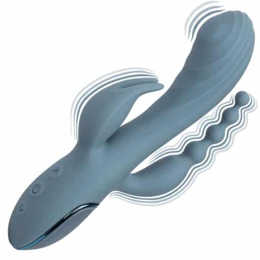 CALEXOTICS – VIBRADOR TRIPLE ÉXTASIS GRIS - intimamenities.com
