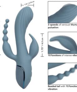 CALEXOTICS – VIBRADOR TRIPLE ÉXTASIS GRIS - intimamenities.com