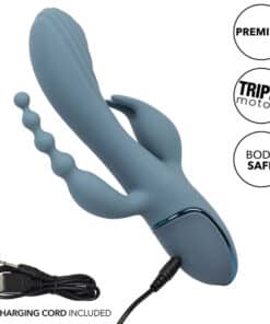 CALEXOTICS – VIBRADOR TRIPLE ÉXTASIS GRIS - intimamenities.com