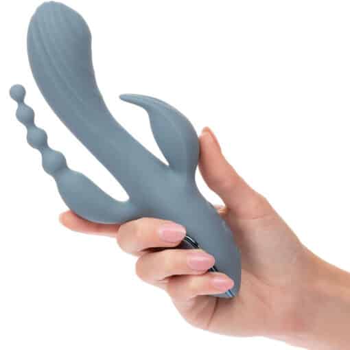 CALEXOTICS – VIBRADOR TRIPLE ÉXTASIS GRIS - intimamenities.com