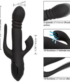 CALEXOTICS – VIBRADOR TRIPLE EUPHORIA NEGRO - intimamenities.com