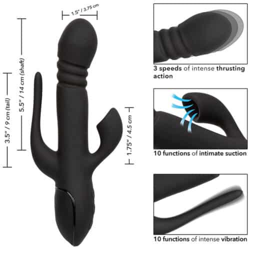 CALEXOTICS – VIBRADOR TRIPLE EUPHORIA NEGRO - intimamenities.com