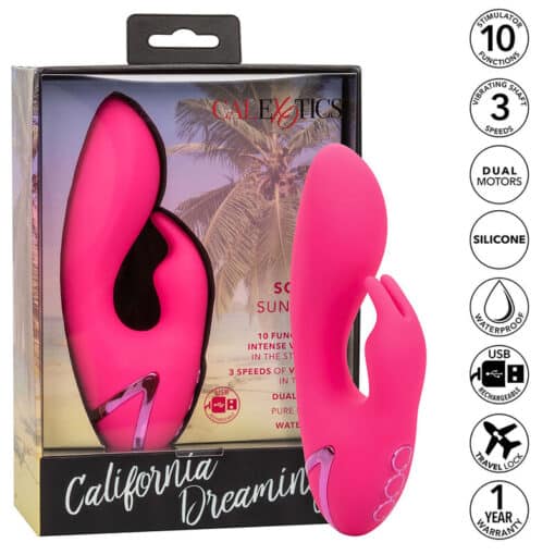 CALEXOTICS – SO. CAL SUSHINE VIBRATOR RABBIT FUCSIA BY CALIFORNIA DREAMING - intimamenities.com