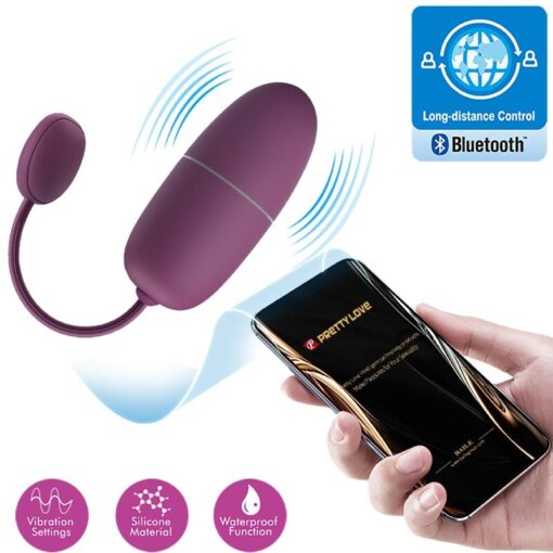 PRETTY LOVE – NYMPH HUEVO VIBRADOR CONTROLADO POR APP LILA - intimamenities.com