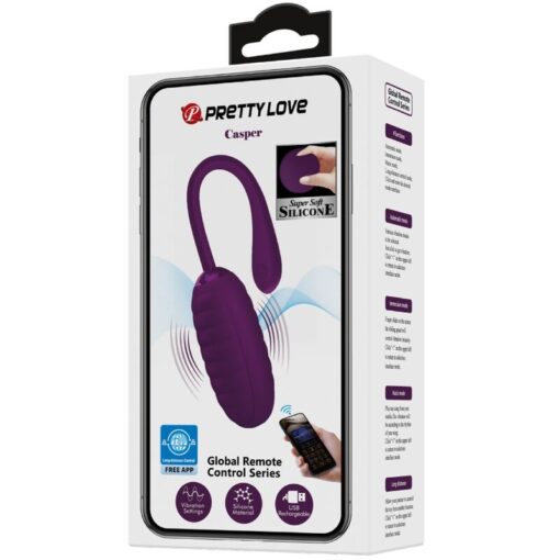 PRETTY LOVE – CASPER HUEVO VIBRADOR RECARGABLE MORADO - intimamenities.com