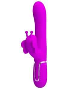 PRETTY LOVE – VIBRADOR RABBIT MULTIFUNCIÓN 4 EN 1 MARIPOSA FUCSIA - intimamenities.com