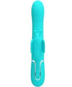 PRETTY LOVE – VIBRADOR RABBIT MULTIFUNCIÓN 4 EN 1 MARIPOSA VERDE AGUA - intimamenities.com