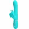PRETTY LOVE – VIBRADOR RABBIT MULTIFUNCIÓN 4 EN 1 MARIPOSA VERDE AGUA - intimamenities.com