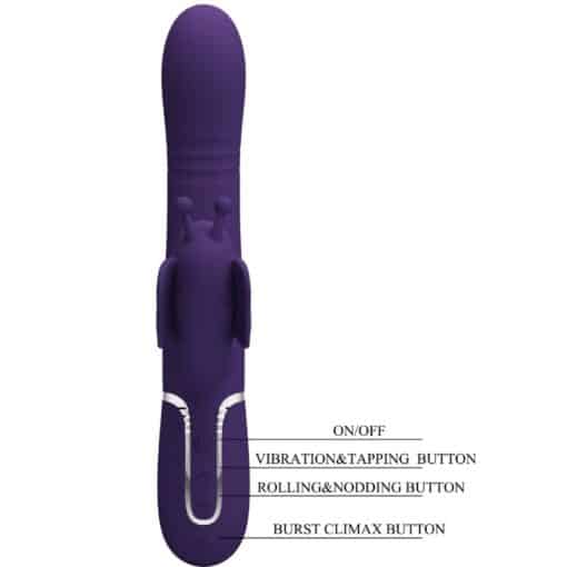 PRETTY LOVE – VIBRADOR RABBIT MULTIFUNCIÓN 4 EN 1 MARIPOSA MORADO - intimamenities.com