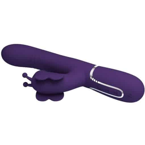 PRETTY LOVE – VIBRADOR RABBIT MULTIFUNCIÓN 4 EN 1 MARIPOSA MORADO - intimamenities.com